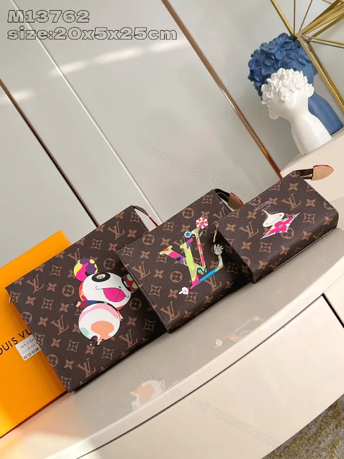 View 1 of Playful Luxury Monogram Wallet Set: Colorful Art Details
