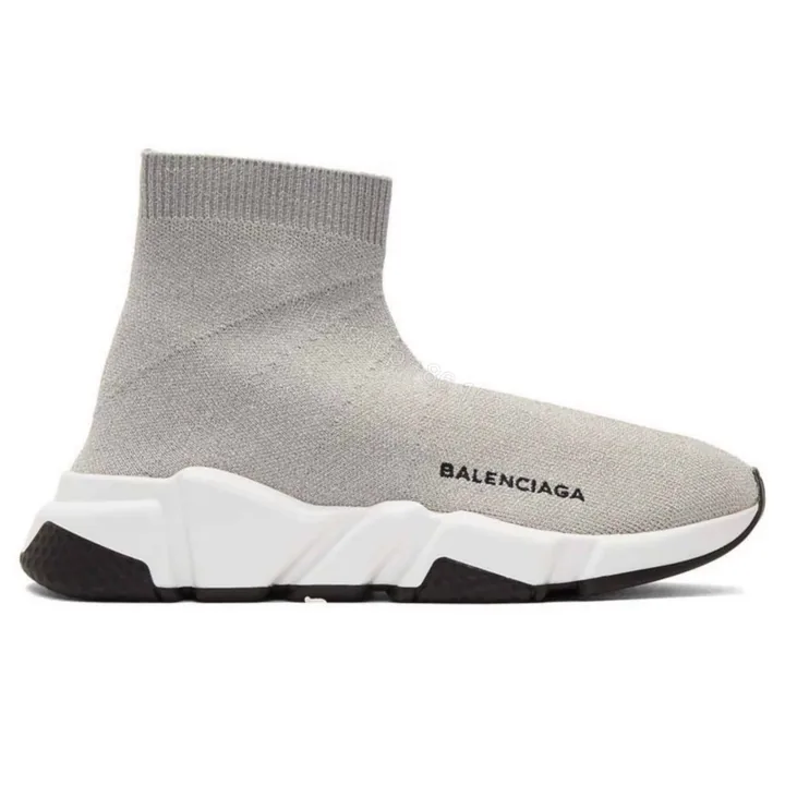 View 1 of BALENCIAGA SPEED TRAINER METALLIC SILVER LUREX – BB18
