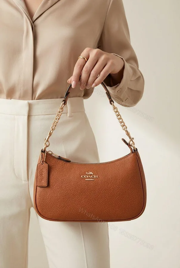 View 1 of Coach Teri Shoulder Bag Signature Leather First Copy | AAA+ Replica