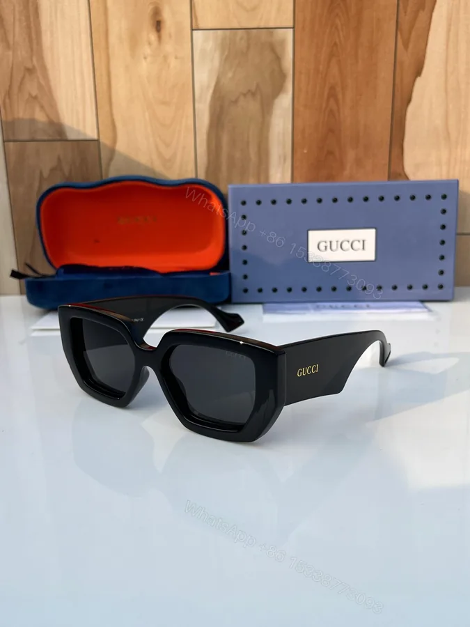 View 1 of Gucci Bold Square Frame Black Sunglasses
