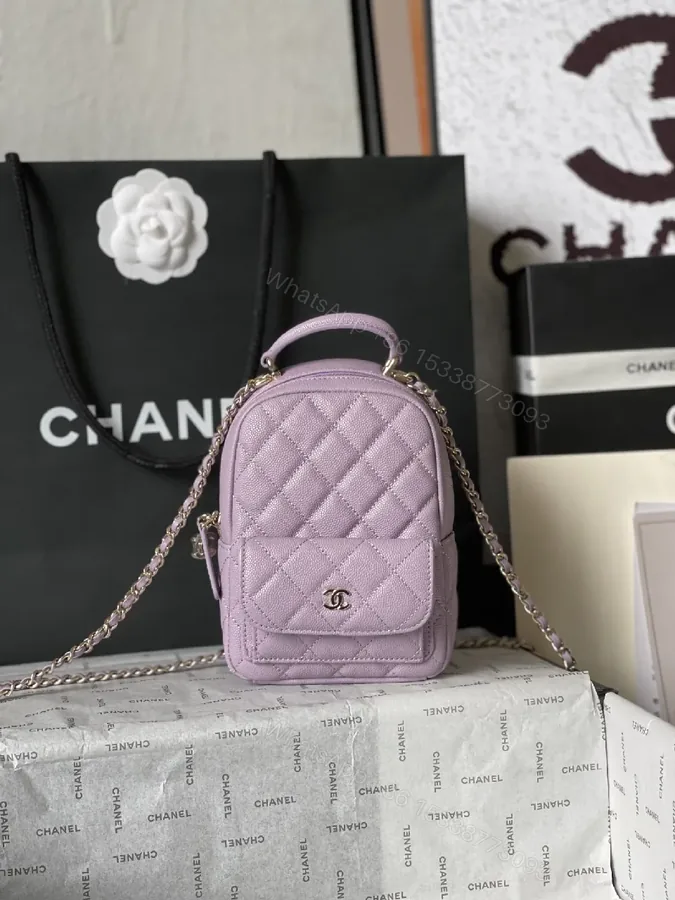 View 1 of Lavender Quilted Mini Crossbody — Luxe Everyday Bag
