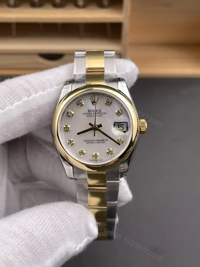 View 1 of Rolex Datejust 31 Stainless Steel Yellow Gold Domed MOP Oyster 278243-0027