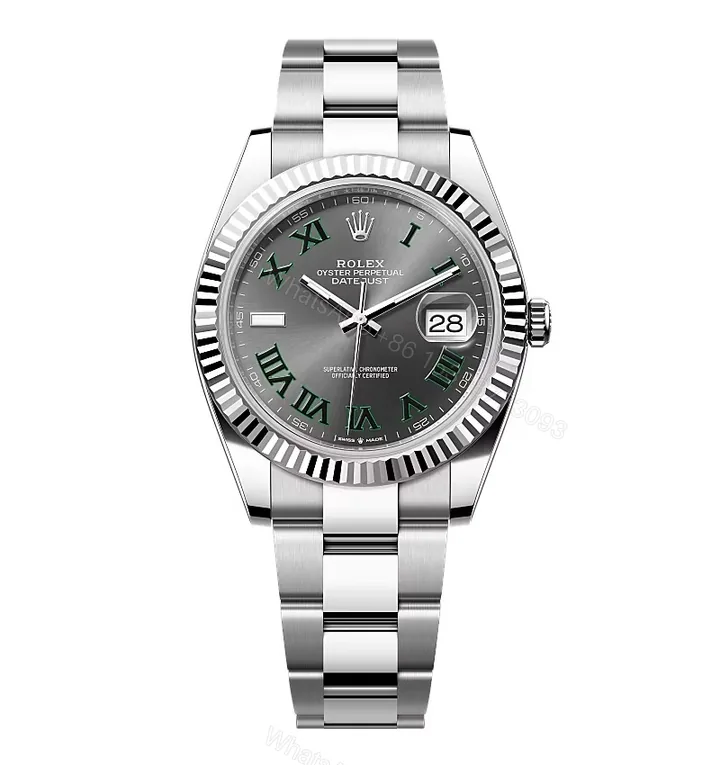 View 1 of Rolex Datejust Rhodium Dial 126334 “Wimbledon” Flutted/Oyster 41 mm