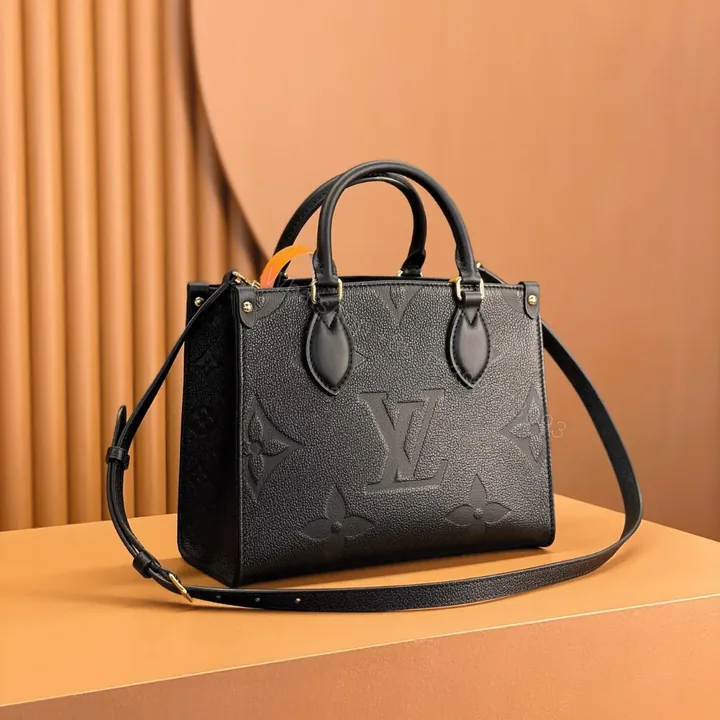 View 1 of Louis Vuitton LV On The Go PM Tote Bag Black Handbags 25cm