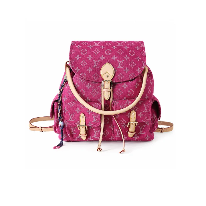 View 1 of Louis Vuitton Montsouris Cargo Backpack Pink Denim 32Cm