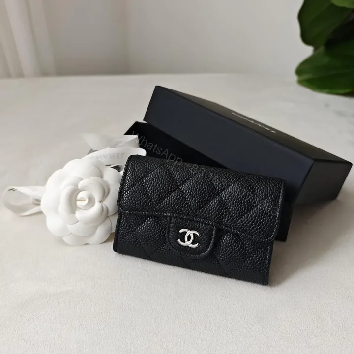 View 1 of Chanel Wallet black with sliver hardware