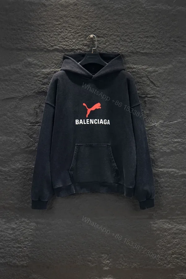 View 1 of Charcoal Fleece Hoodie: Oversized, Logo Patch, Premium Comfort