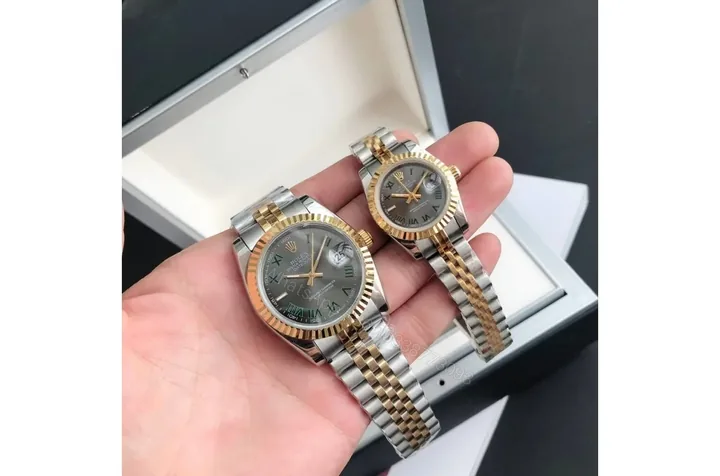 View 1 of Replica Rolex Datejust RG/SS Jub Grey/Rmn 36/28 mm