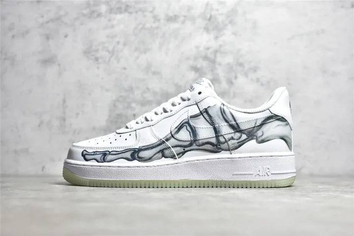 View 1 of UA Air Force 1 Low QS Skeleton White Grey Reps
