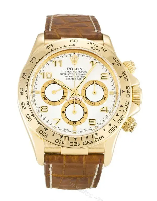View 1 of Rolex Daytona Gold with Leather Strap Replica
