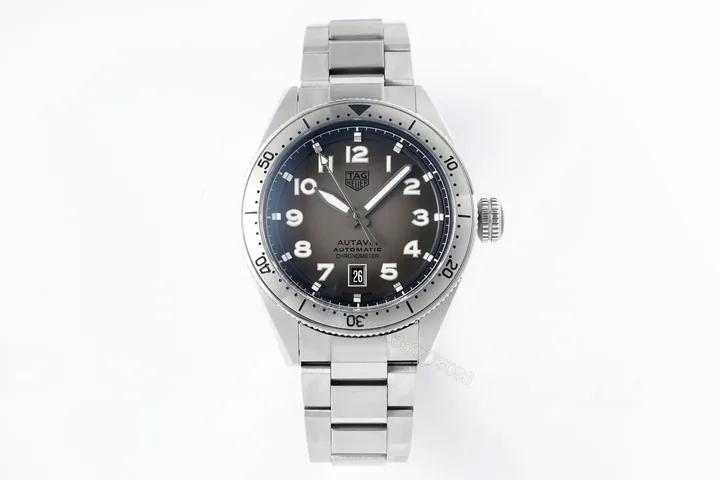 View 1 of V6 Factory TAG Heuer Super Series Watch – Grey Dial, Stainless Steel, Formal and Casual Style, 100m Water Resistance