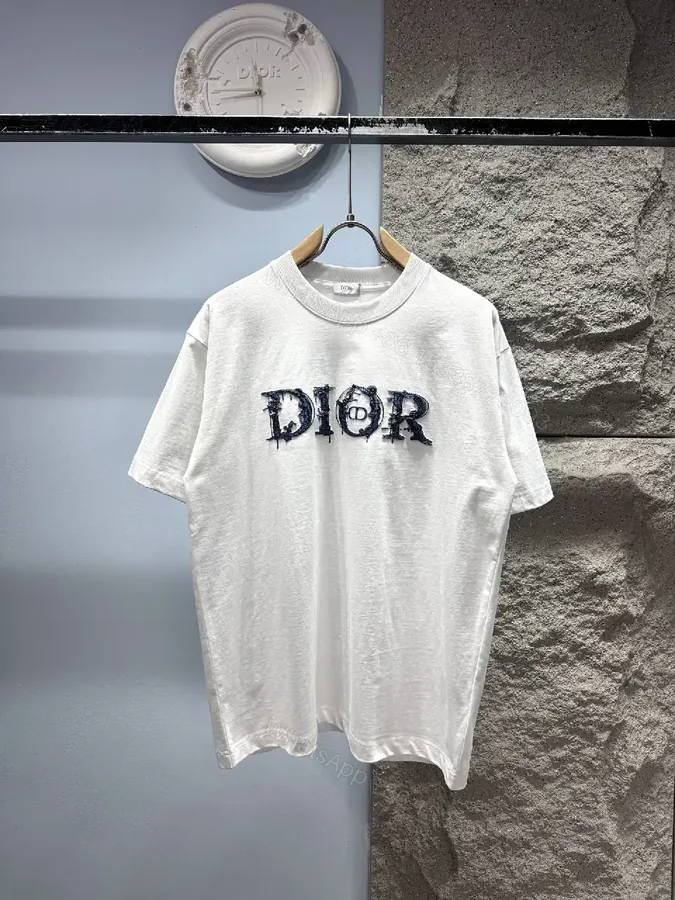 View 1 of Casual Luxe Embroidered Tee - Premium Cotton, Relaxed Fit, Logo Accent