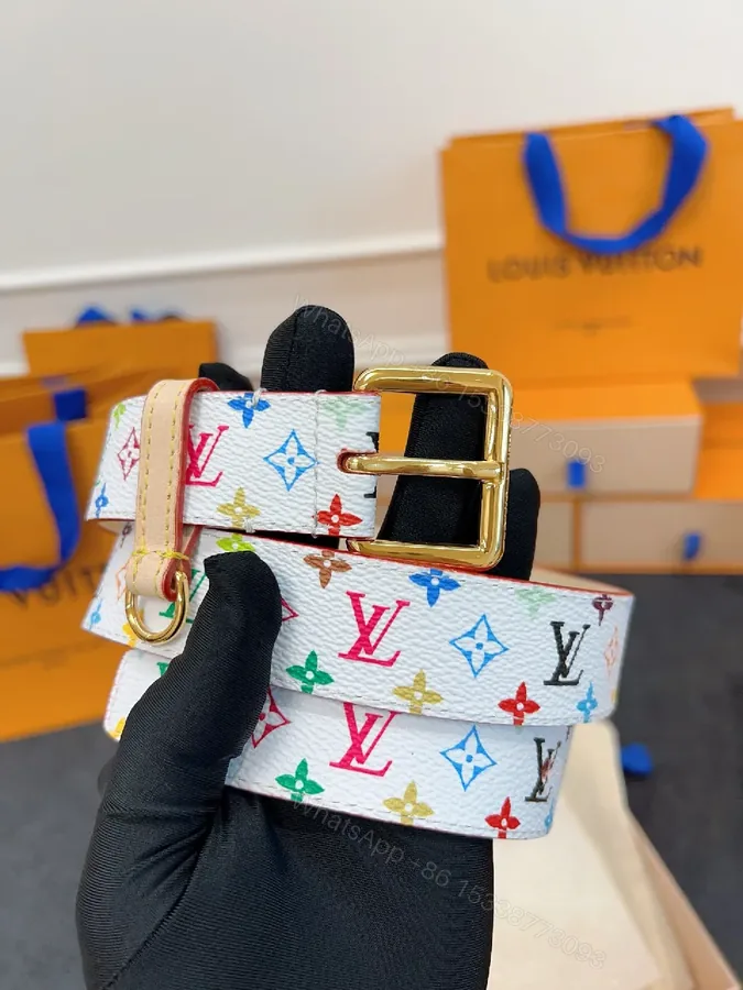 View 1 of Colorful Monogram Belt in Textured Leather with Gold Buckle