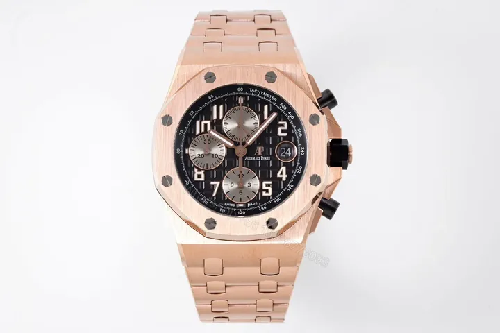 View 1 of JH Factory Audemars Piguet Royal Oak Offshore Rose Gold Steel Bracelet Watch with Exclusive 4404 Chronograph Movement