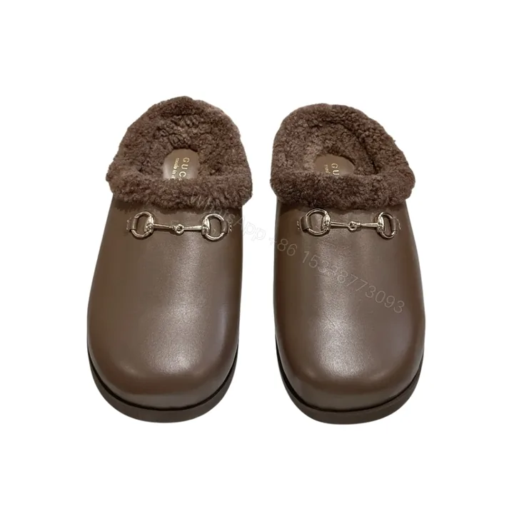 View 1 of Gucci Women Mule With Horsebit Brown Leather