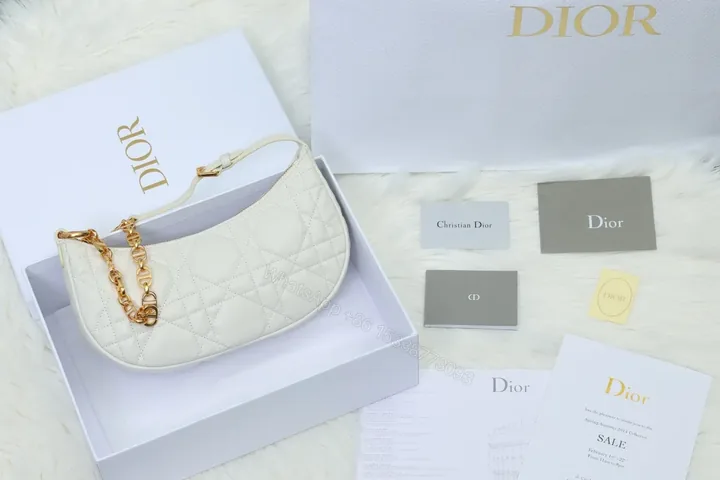 View 1 of Chic Quilted Mini Bag with Gold Chain Strap, Off-White Luxe