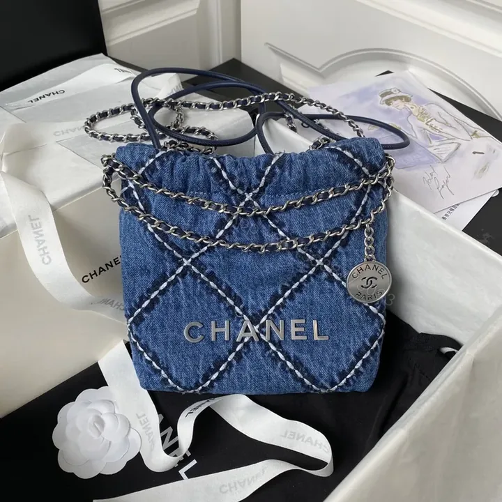 View 1 of Denim Quilted Chain Bag â€” Everyday Luxury, CHANEL-Inspired