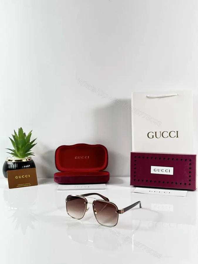 View 1 of First Copy Gucci 2005 Gold Brown Sunglasses
