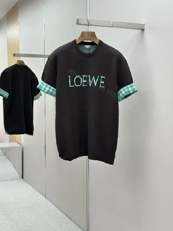 View 1 of Casual Luxe Knit Tee Dress with LOEWE Logo Embroidery
