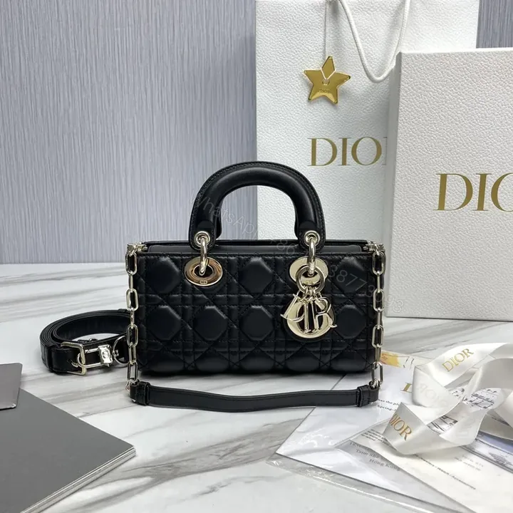 View 1 of Chic Quilted Mini Bag with Signature Charms - Dior-Inspired Luxe