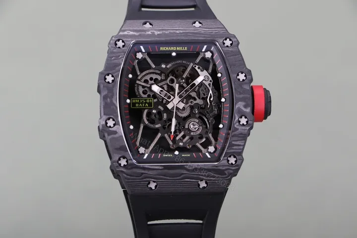View 1 of Richard Mille RM35-01 NTPT Carbon Fiber RMUL3 Integrated White Gemstone Watch RM3501-NTPT-WHITE-RM3