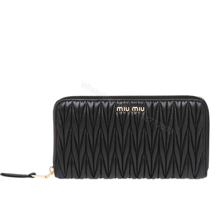 View 1 of MIUMIU MATELASSÉ NAPPA WALLET BLACK 19CM 5ML506 N88 F0002