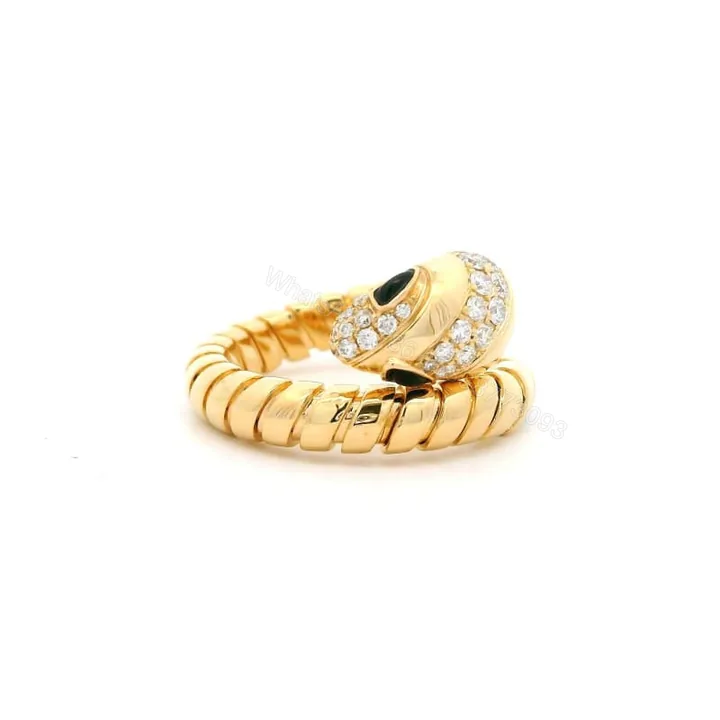 View 1 of 18K Yellow Gold Bvlgari Serpenti Tubogas Ring