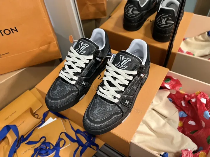 View 1 of Denim-Suede High-Top Luxury Sneaker with Cushioned Comfort