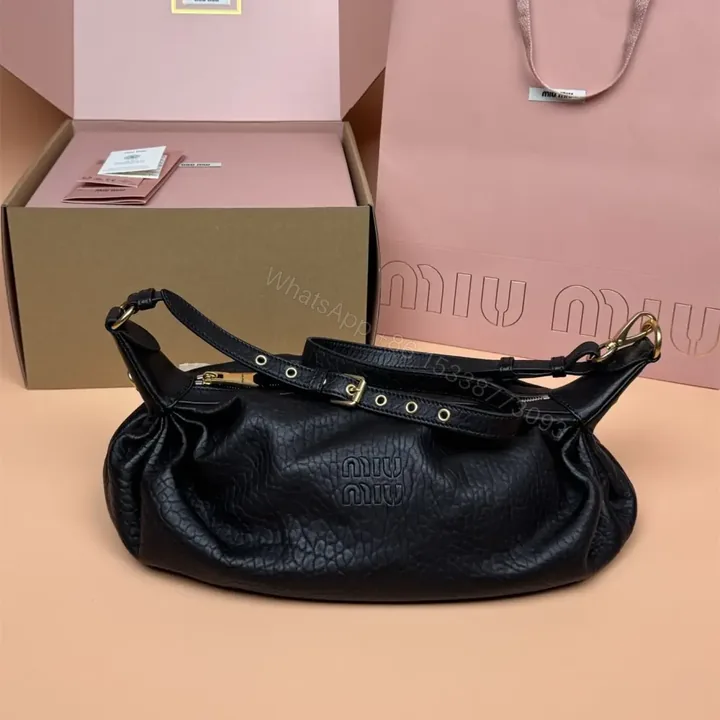 View 1 of 高仿miumiu*5BC191小羊皮單肩包黑色免檢版