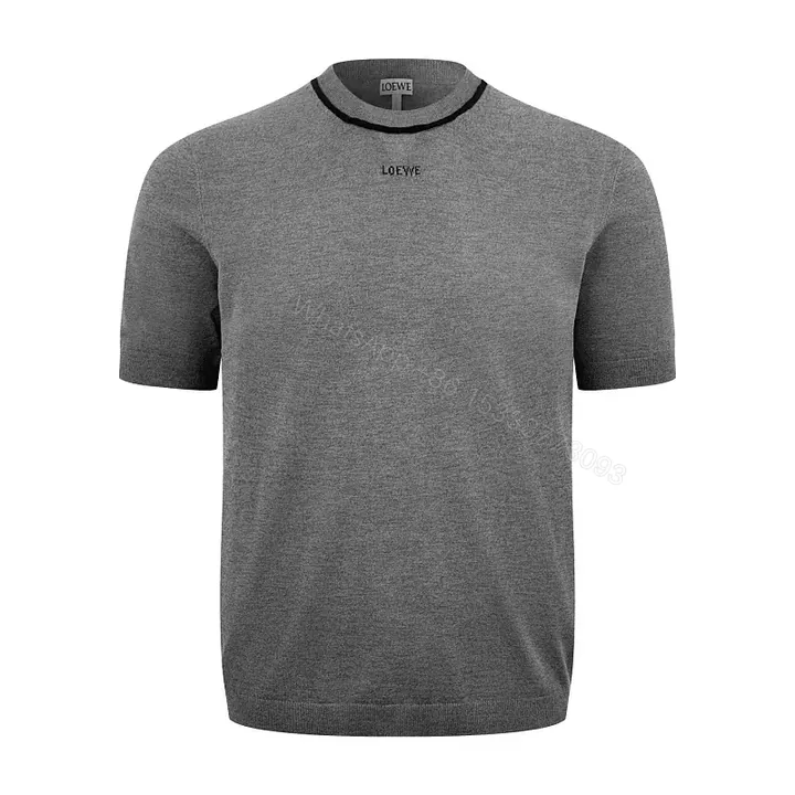 View 1 of Grey Mélange Knit Tee — Subtle Trim, Modern Comfort, Premium Casual