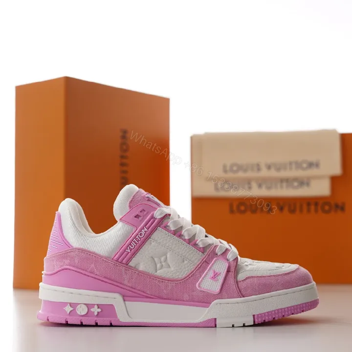 View 1 of Playful Pink Power: Premium LV-Inspired Sneakers