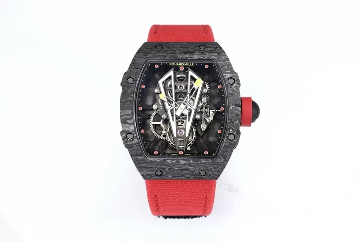 View 1 of Richard Mille RM27-03 Ultra-Light Tourbillon Watch – Black Carbon Fiber Case, Red Rubber Strap, Spanish Matador Design