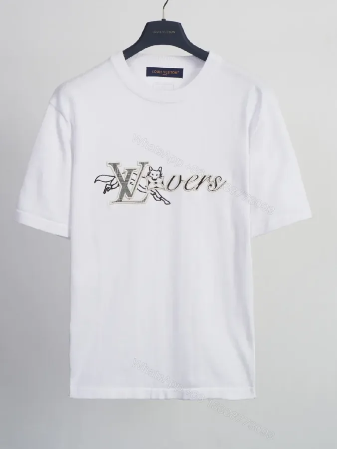 View 1 of White Cotton Tee + Embroidered Logo + Modern + Luxe Detailing + T-Shirt