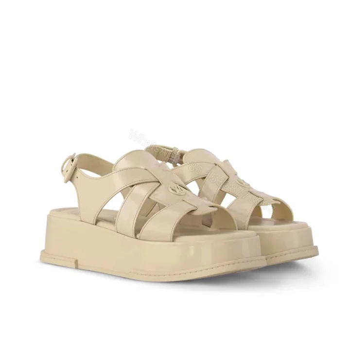 View 1 of LOUIS VUITTON MAYA PLATFORM SANDAL BEIGE