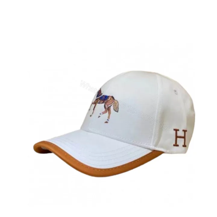 View 1 of Hermes Horse Cap White Hermes Cap