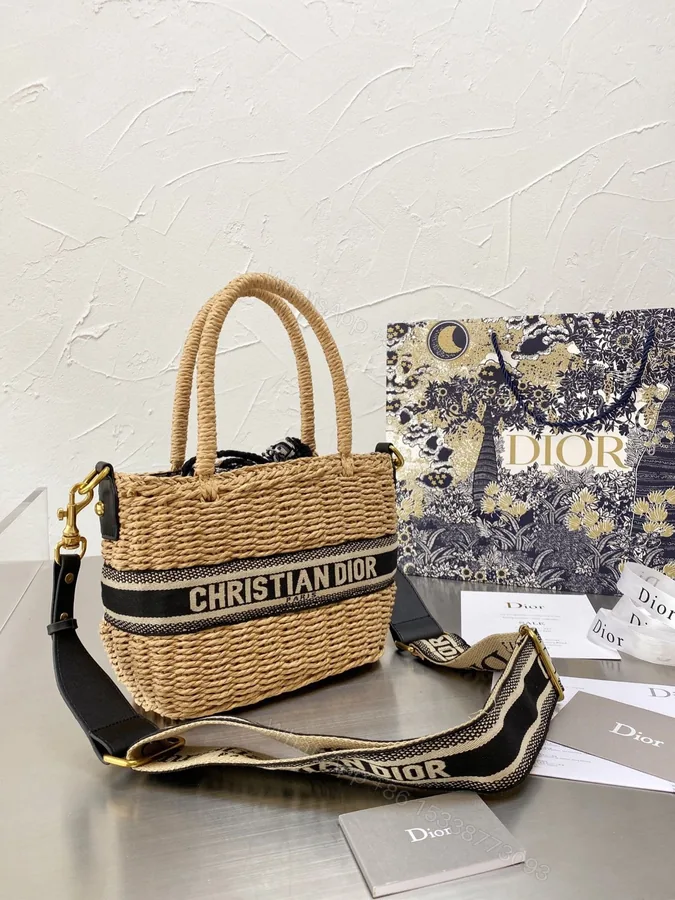 View 1 of DIOR WICKER BUCKET BAG