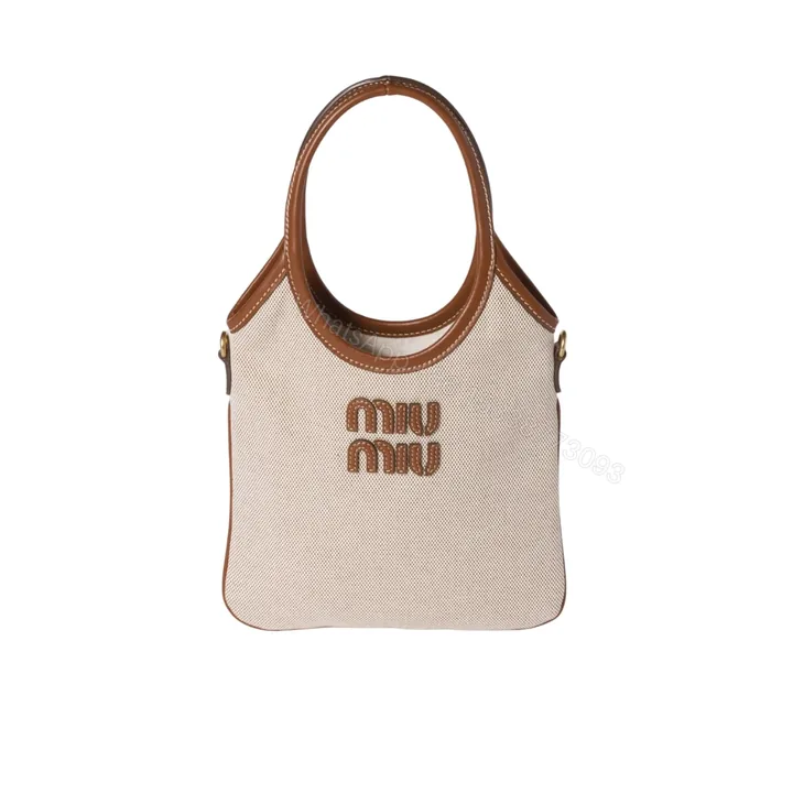 View 1 of MIUMIU IVY CANVAS AND BAG BEIGE 20CM