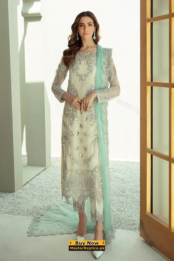 View 1 of Imrozia Off White Collection Organza Replica