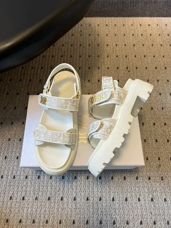 View 1 of Metallic Sandals: Luxe-Texture, Velcro Strap Comfort Platform
