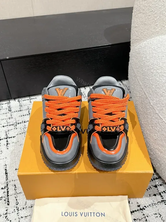 View 1 of Bold Accents Louis Vuittonâ€“Inspired High-Top Sneakers