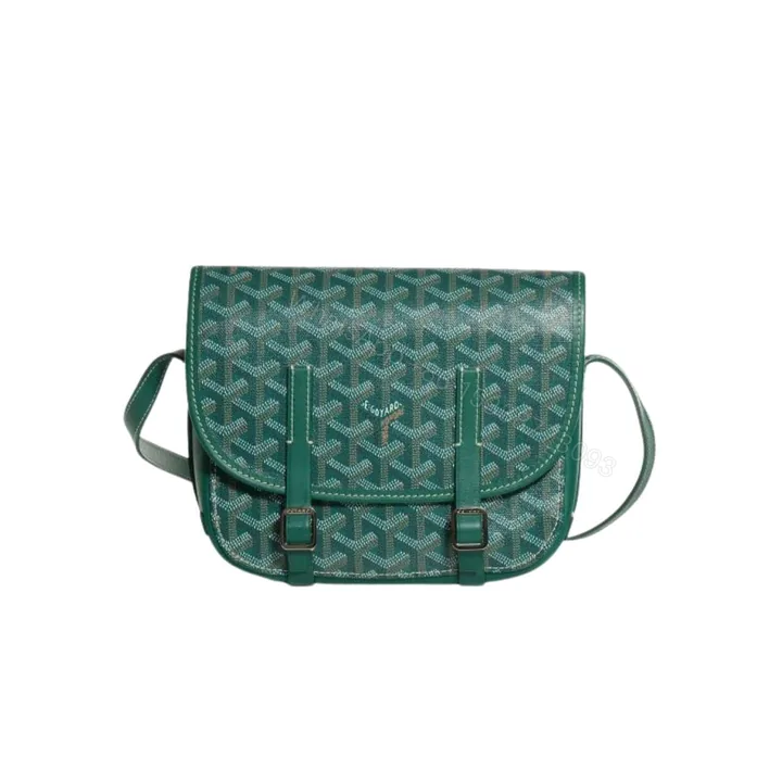 View 1 of GOYARD GOYARDINE BELVEDERE PM MESSENGER BAG GREEN 21CM