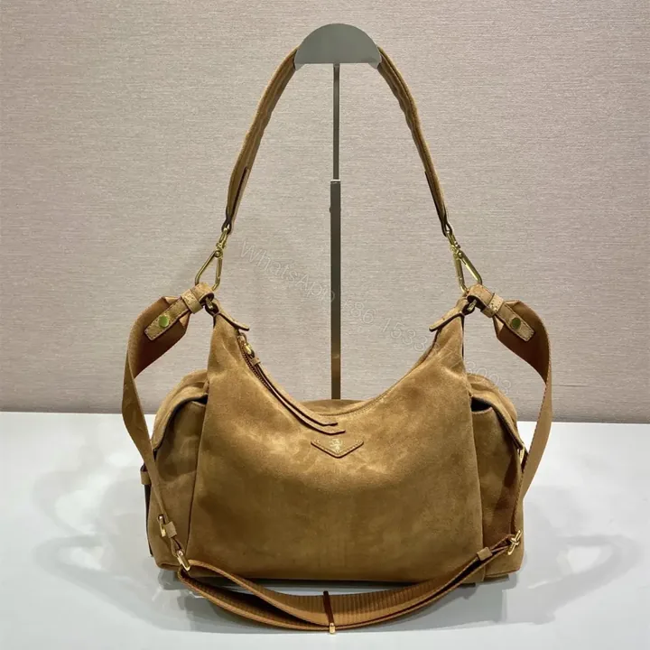 View 1 of 高仿Prada*Explore系列1BC264麂皮單肩包大號棕色免檢版