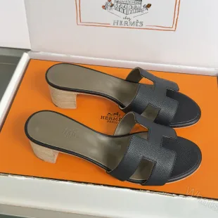 View 1 of Hermes Oran Replica Heels- black