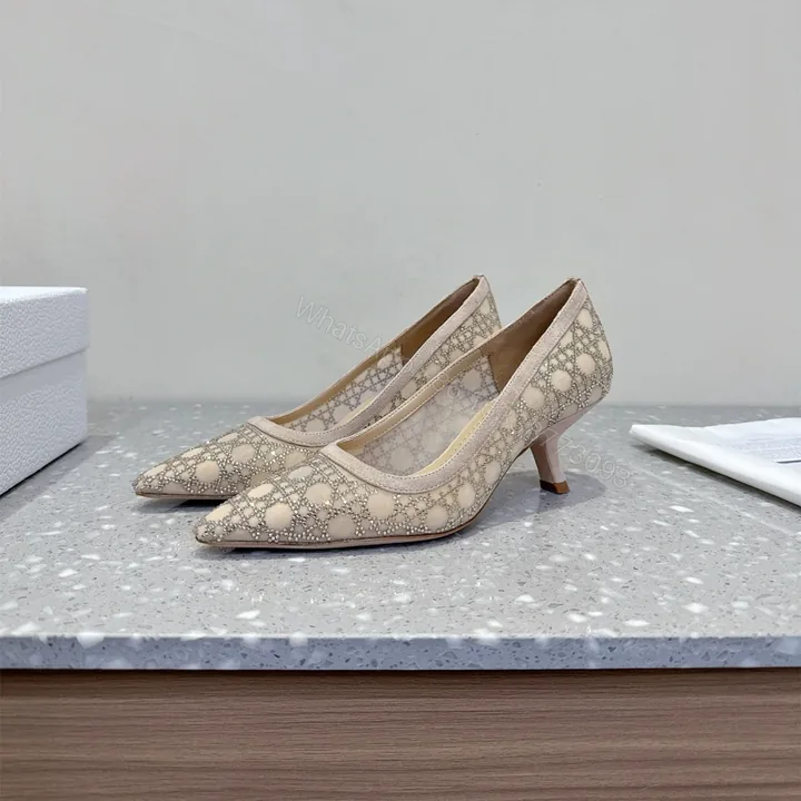 View 1 of 高仿Dior*Capture系列KDH305尖頭燙鑽高踭鞋6.5CM膚色免檢版
