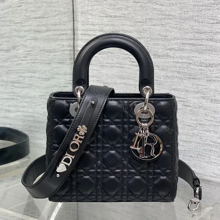 View 1 of DIOR LADY DIOR SMALL BLACK SLIVER HARDWARE