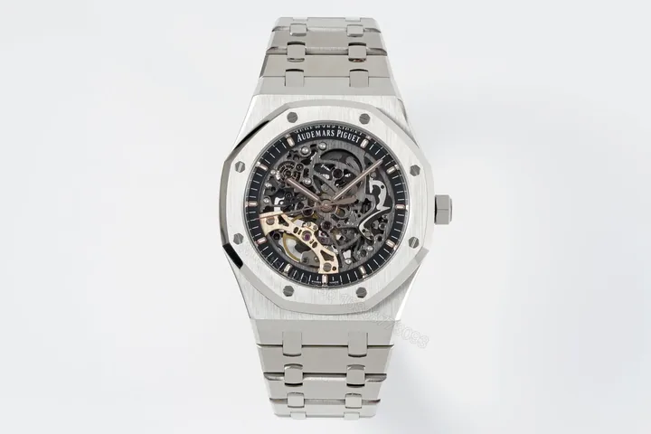 View 1 of JH Factory Audemars Piguet Royal Oak Offshore 15407ST.OO.1220ST.01 Men’s Mechanical Watch – Silver with Skeleton Dial, 41mm Case, Calibre 3132 Movement