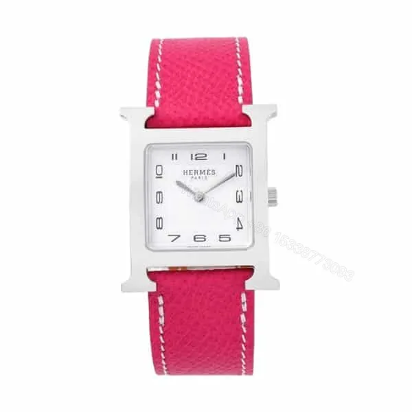 View 1 of Hermes H Hour Watch Pink Strap 21Mm