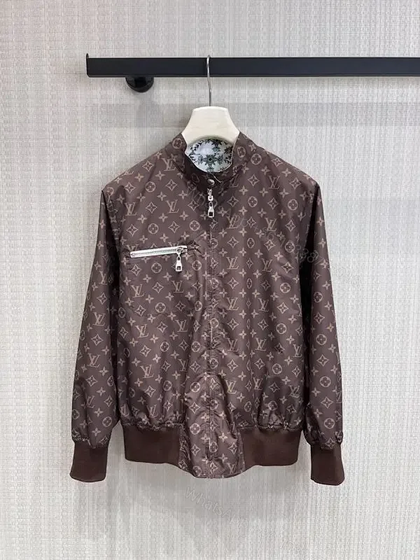 View 1 of Brown Monogram Bomber Jacket - Modern Utility, Signature Flair
