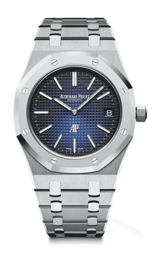 View 1 of Replica Audemars Piguet Royal Oak Jumbo Extra-Thin Blue 15202IP.OO.1240IP.01