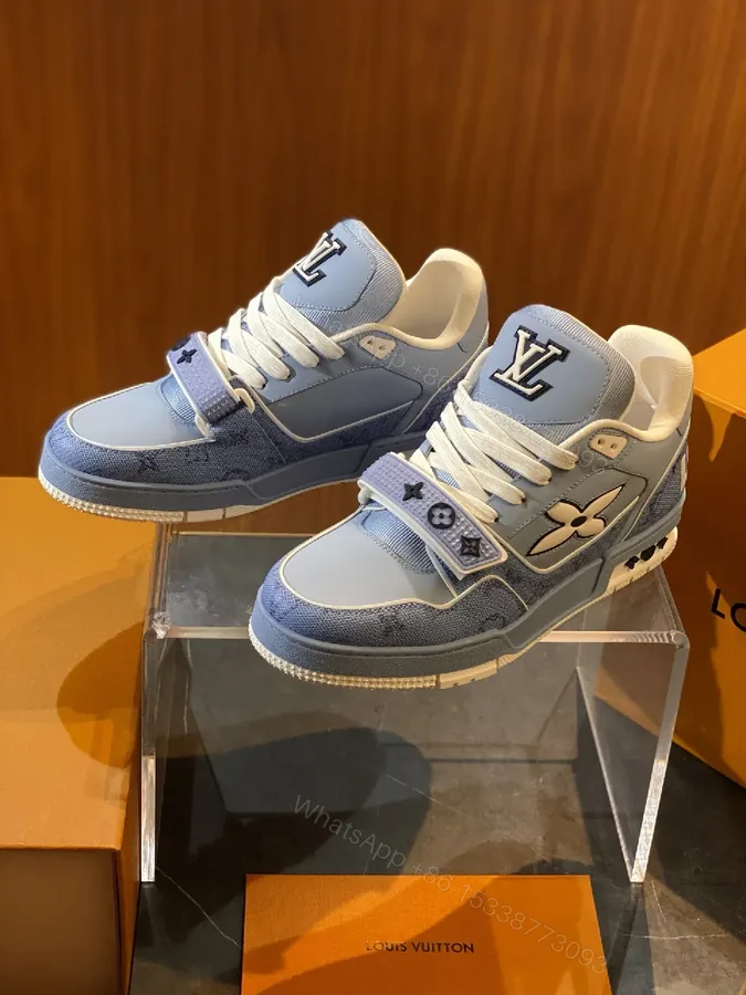 View 1 of Denim Luxe High-Tops: City-Ready Monogram Detail Sneakers